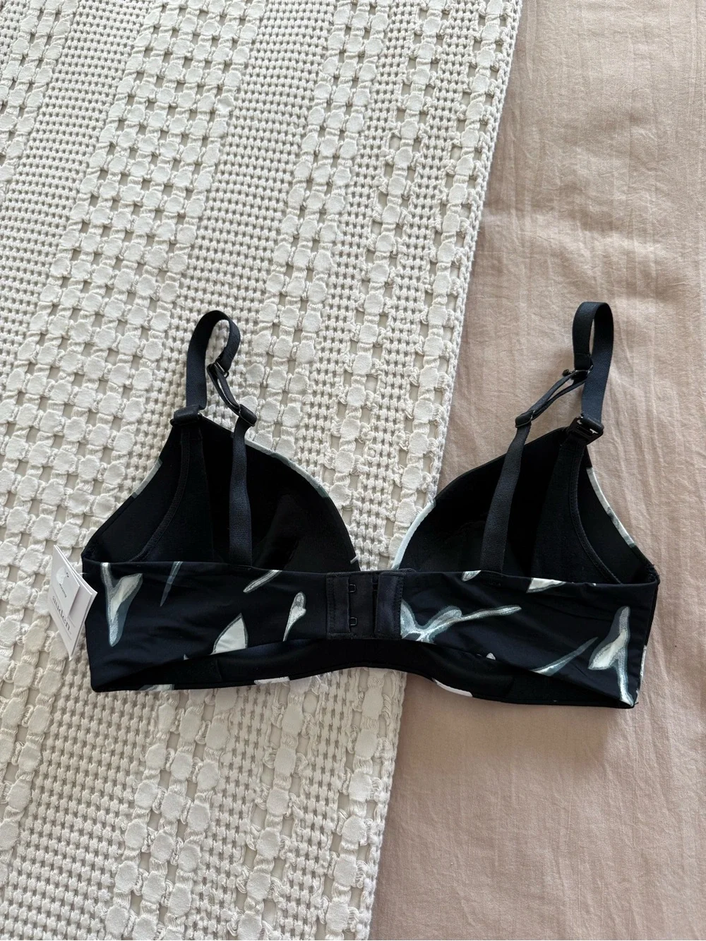 NEW Auden Black Floral Nursing Lightly Lined Wirefree Bra Size 34C